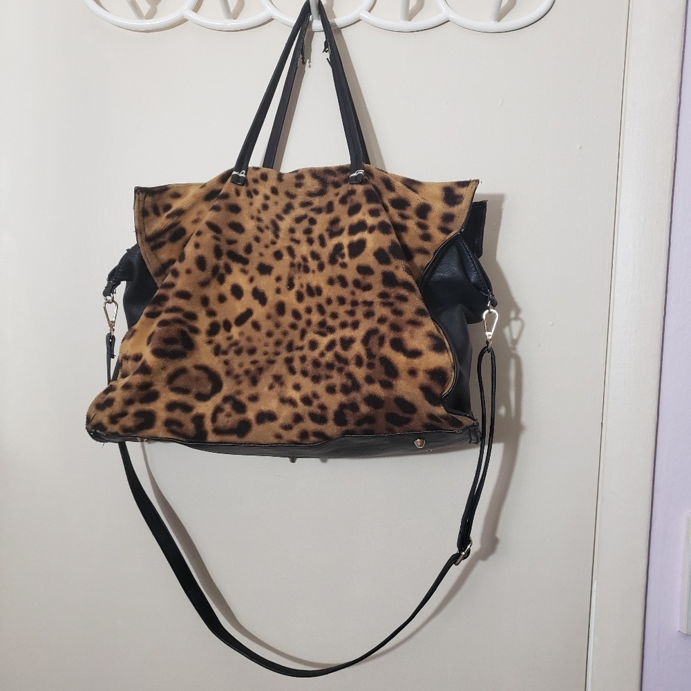 Leopard 2way hand bag tote